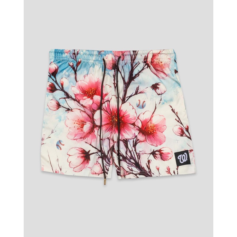 Cherry Blossom Baseball Diamond Lux Satin Shorts – Washington Nationals Small