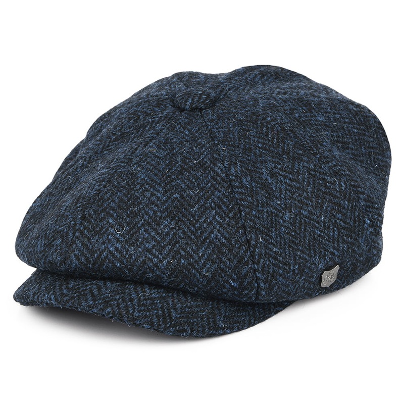 Failsworth Hats HARRIS TWEED Herringbone Carloway Newsboy Cap – Blue 55