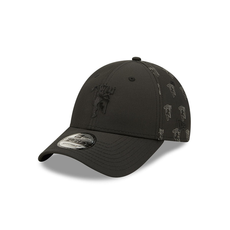 Man United 9FORTY All Over Print Black Cap One Size