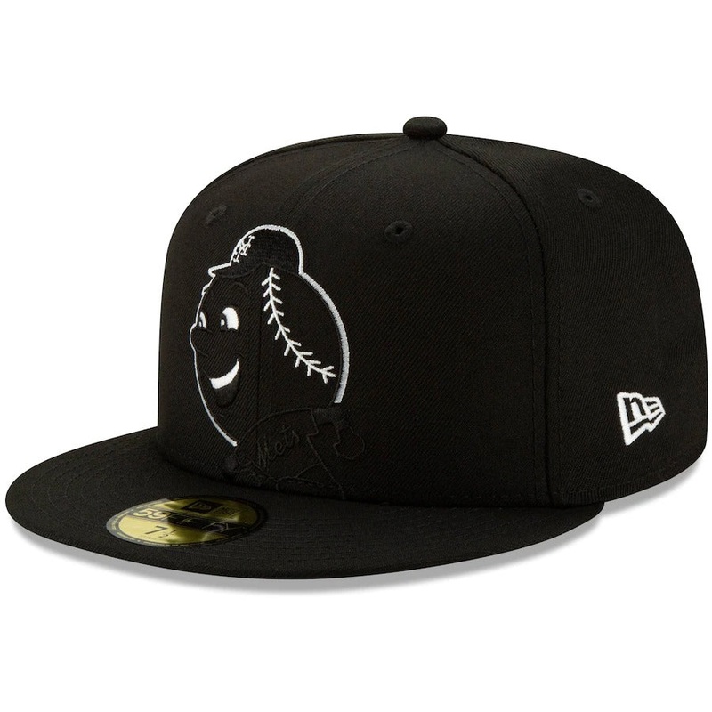 New Era Black New York Mets Monochrome Logo Elements 59FIFTY Fitted Hat