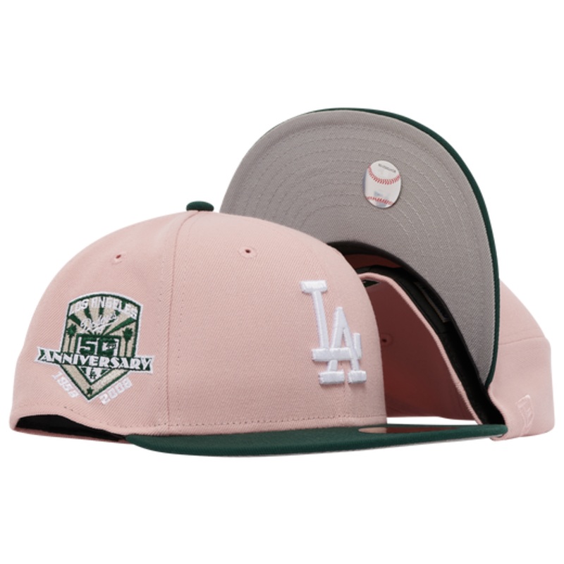 New Era Los Angeles Dodgers Blush Pink/Green 50th Anniversary 59FIFTY Fitted Hat