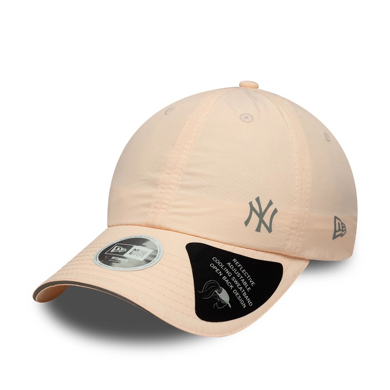New York Yankees Womens MLB Flawless Pastel Pink Pony Tail Adjustable Cap OSFM