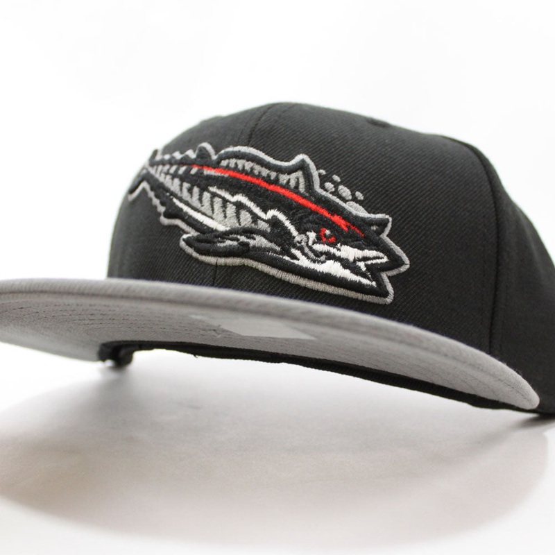 Pensacola Blue Wahoos New Era 59Fifty Fitted Hat (Black Gray Red) 7