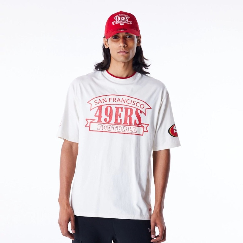 San Francisco 49ers NFL Graphic Open White Oversized T-Shirt XS