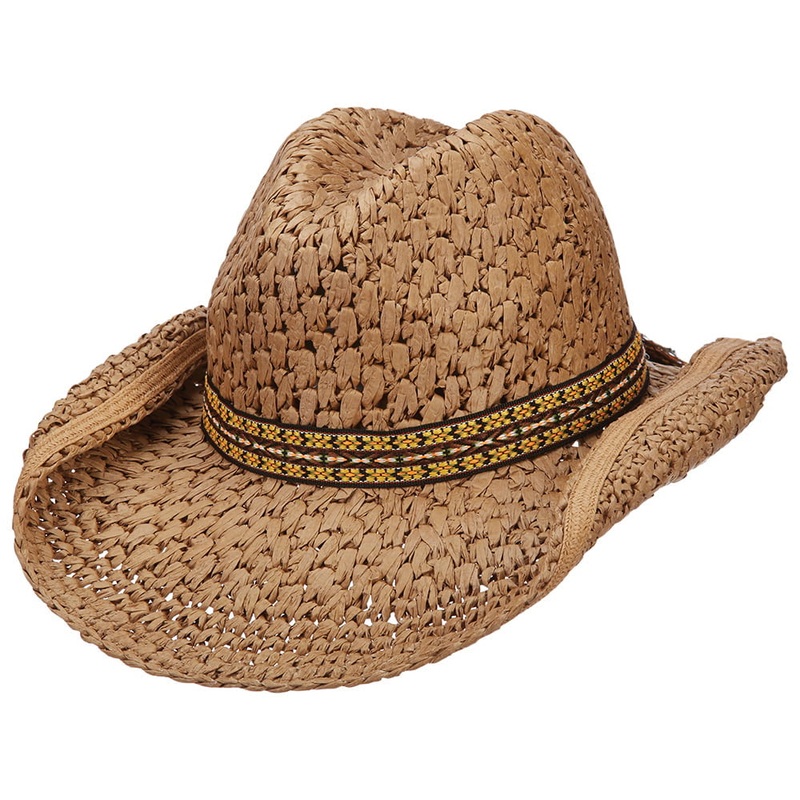 Scala Hats Outlier Crocheted Toyo Straw Outback Hat – Tea 1-Size