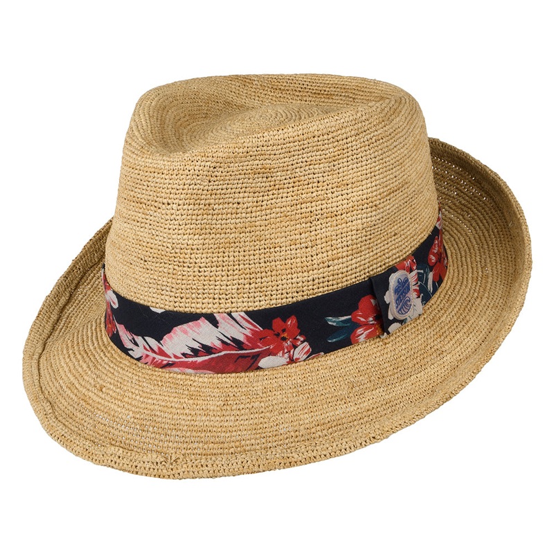 Stetson Hats Player Crocheted Raffia Straw Trilby Hat – Natural S