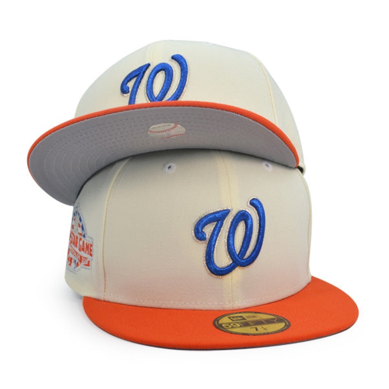 Washington Nationals 2018 ALL-STAR GAME Exclusive New Era 59Fifty Fitted Hat – Chrome/CD Orange 6 7/8