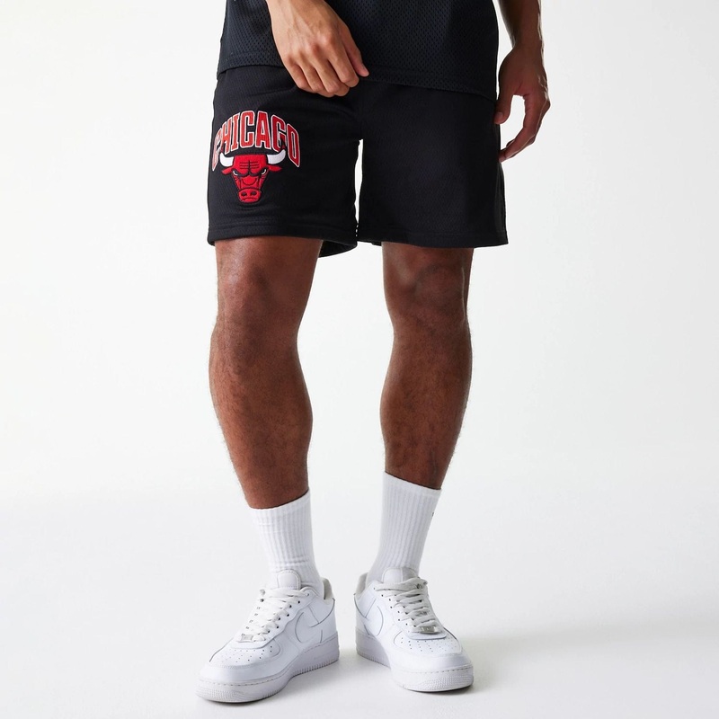 Chicago Bulls NBA Arch Graphic Black Mesh Shorts XS
