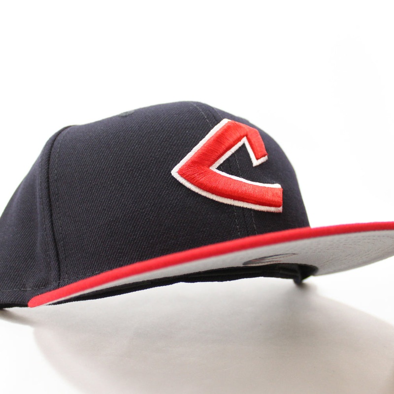 Cleveland Indians 1973 New Era 59Fifty Fitted Hat (Navy Red Gray Under Brim) 6 7/8