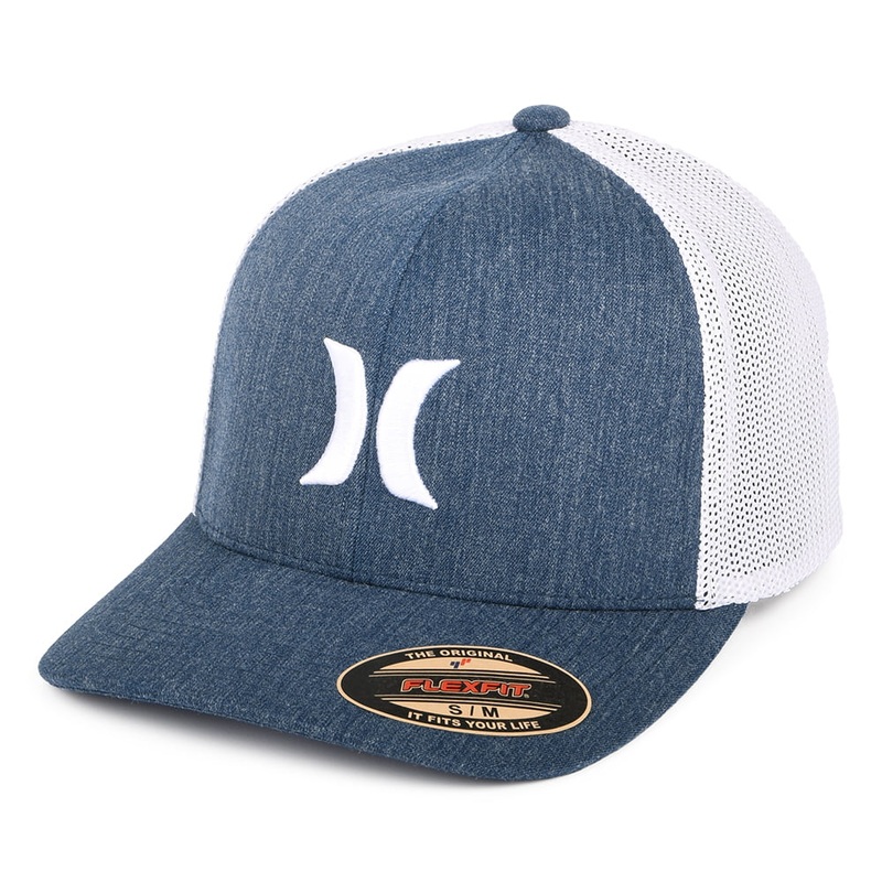 Hurley Hats Icon Textures Flexfit Baseball Cap – Navy-White Small/Medium