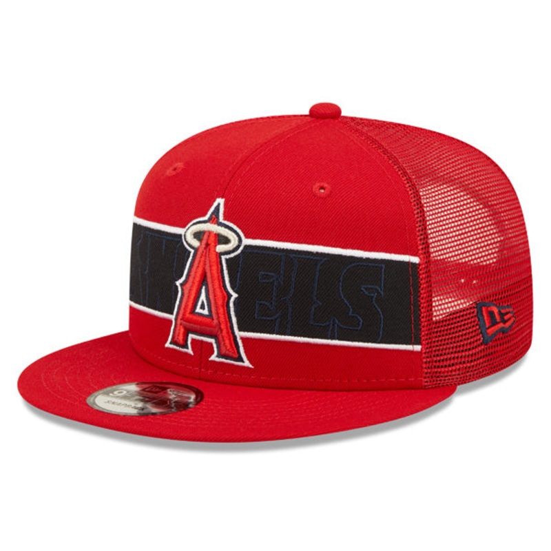 Los Angeles Angels New Era MLB TONAL BAND TRUCKER 9FIFTY Snapback Hat – Red/Navy