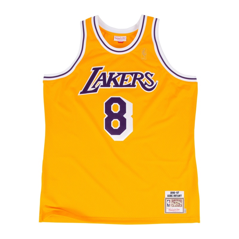 Los Angeles Lakers #8 Kobe Bryant Mitchell and Ness 1996-97 Authentic Jersey l