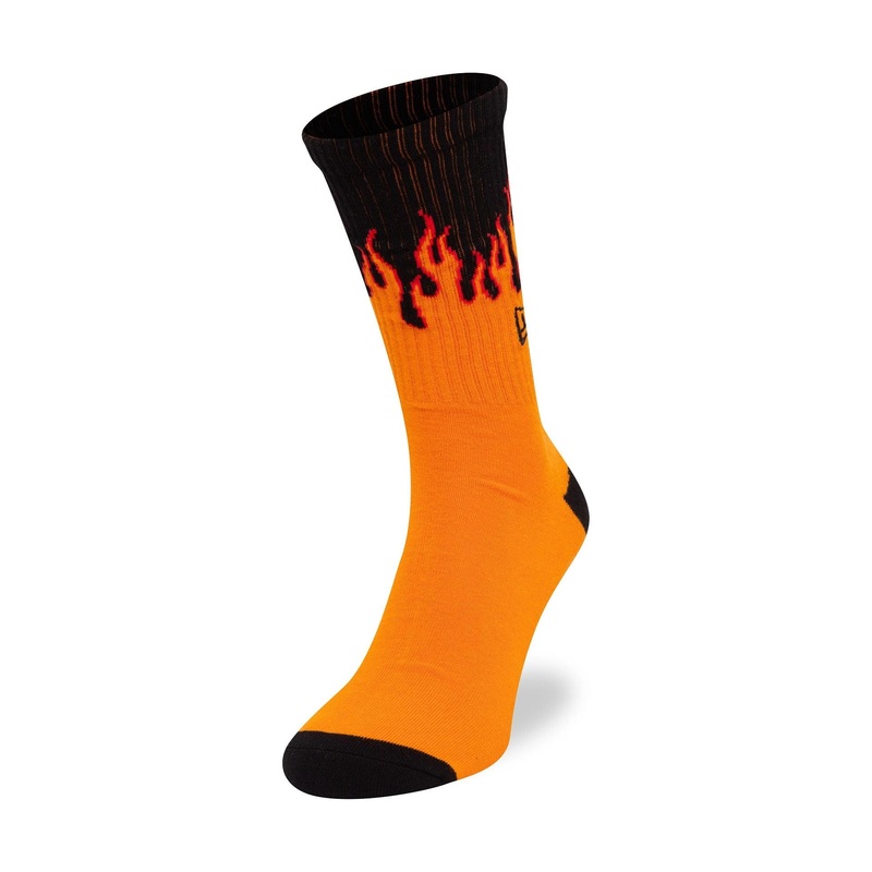 New Era Flame Orange Crew Socks 2-5