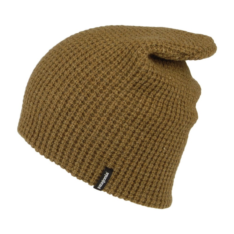 Patagonia Hats Desert Sky Waffle Knit Recycled Wool Slouch Beanie Hat – Brown 1-Size