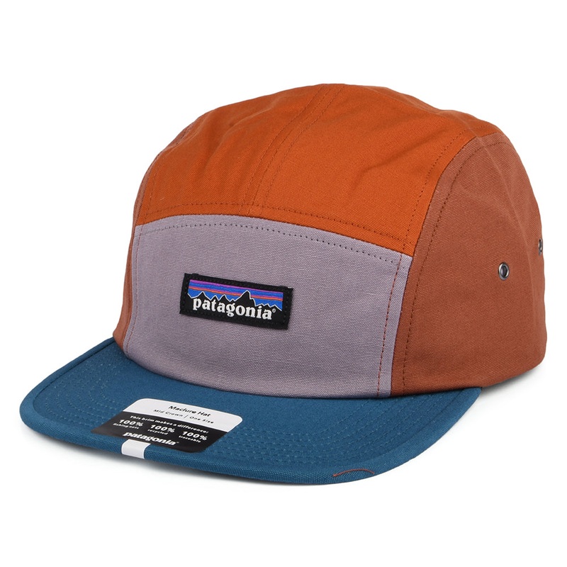 Patagonia Hats P-6 Label Maclure Organic Cotton 5 Panel Cap – Purple-Orange-Blue Adjustable