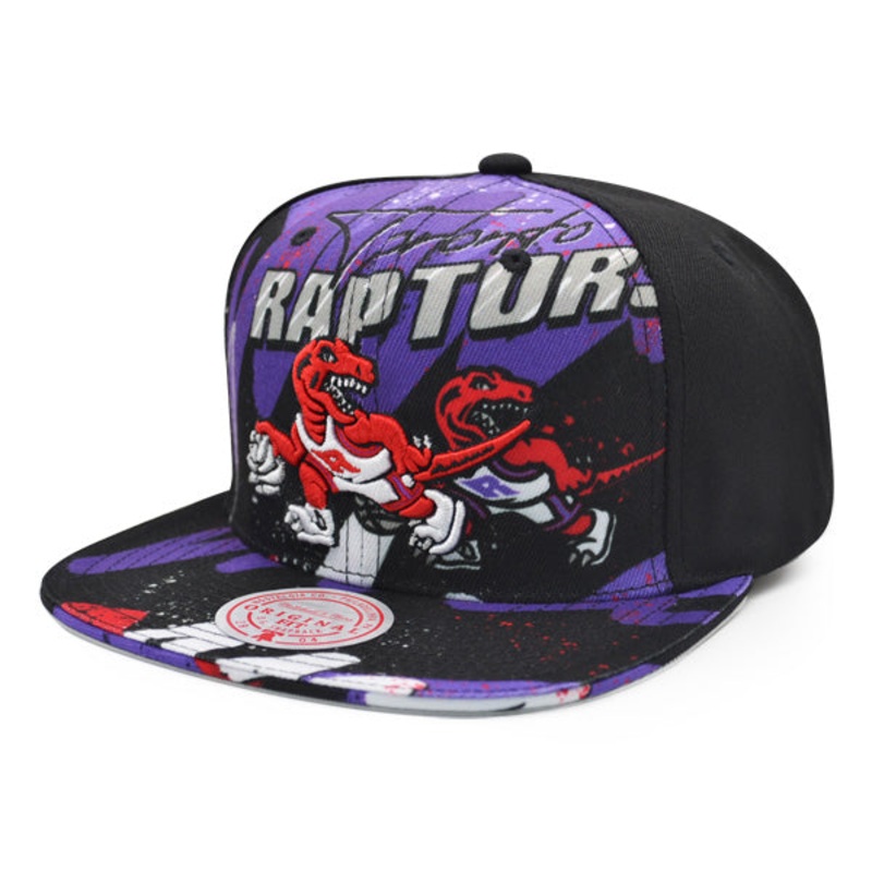 Toronto Raptors Mitchell & Ness HYPER LOOPS Snapback Hat – Black/Purple