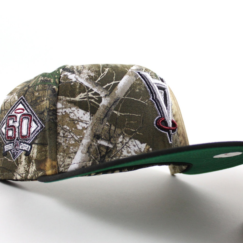 Upside Down  Anaheim Angels 60th Anniversary New Era 59Fifty Fitted Hat (RealTree Black Green Under Brim) 6 7/8