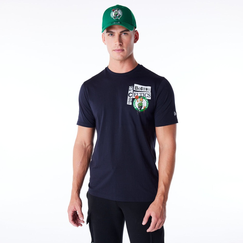 Boston Celtics Newspaper Graphic Navy Tee S
