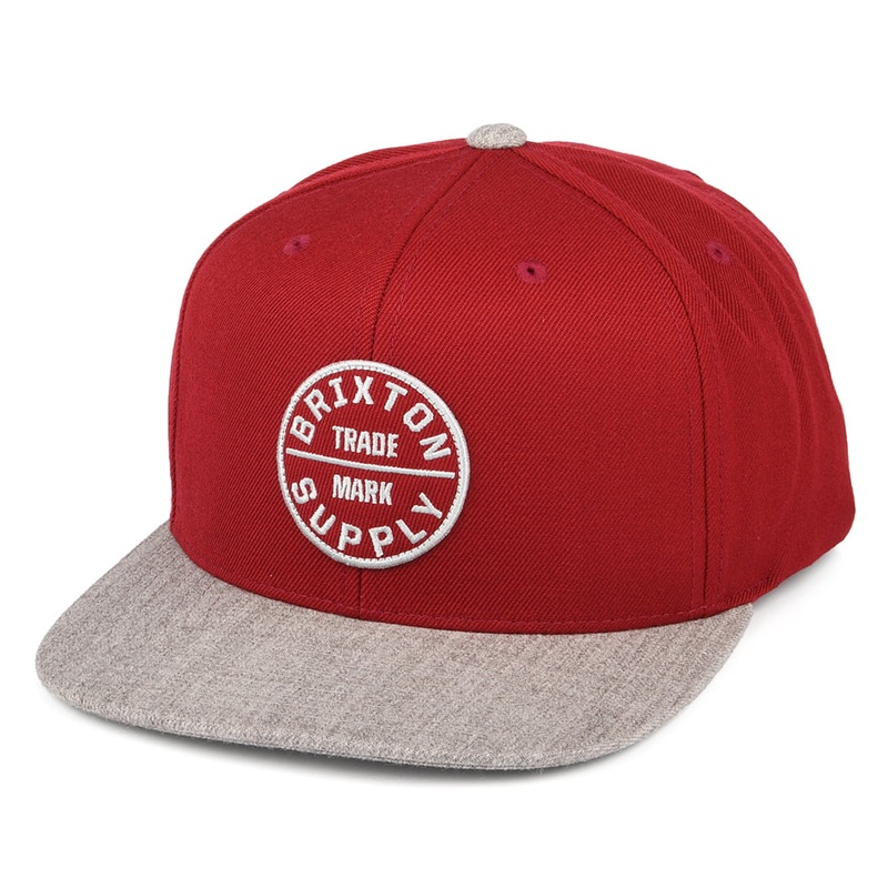 Brixton Hats Oath III Snapback Cap – Red-Heather Grey Adjustable