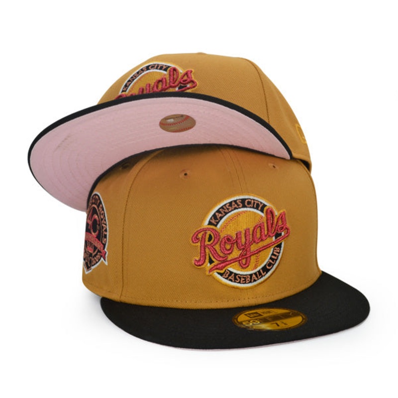 Kansas City Royal 40th ANNIVERSARY Exclusive New Era 59Fifty Fitted Hat – Tan/Black 6 7/8
