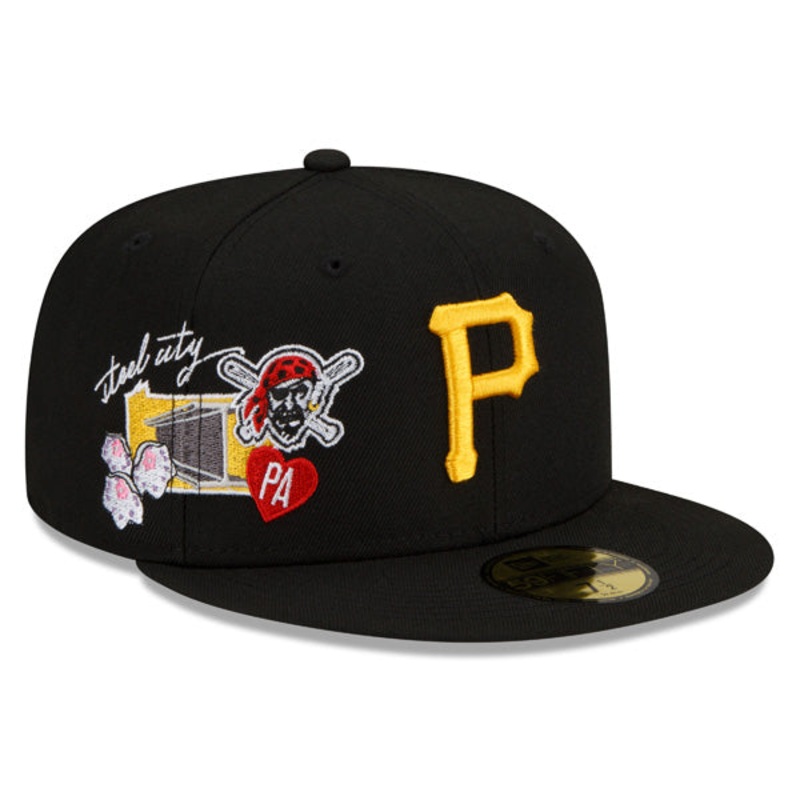 New Era Pittsburgh Pirates Black/Yellow  Cluster Grey Undervisor 59FIFTY Fitted Hat