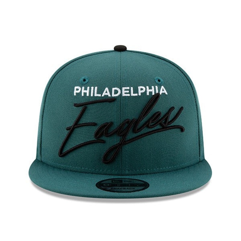 Philadelphia Eagles New Era SCRIPT TURN 9Fifty Snapback Adjustable Hat