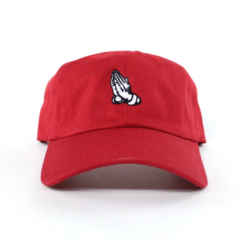 Praying Hands Dad Hat (Red) One Size