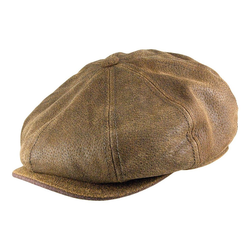 Stetson Hats Burney Leather Newsboy Cap – Brown S