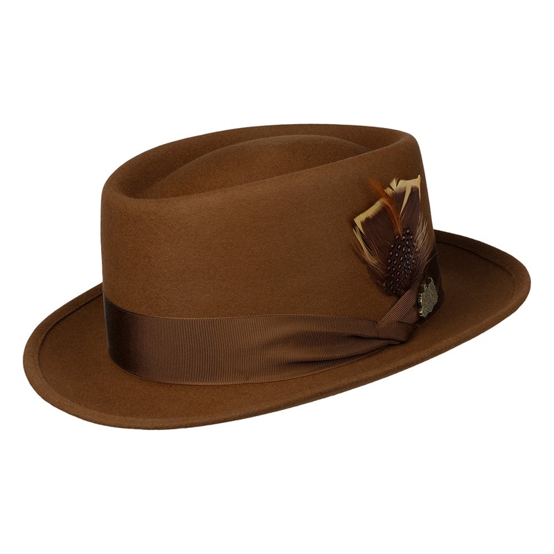 Stetson Hats Leadville Fur Felt Pork Pie Hat – Brown 57