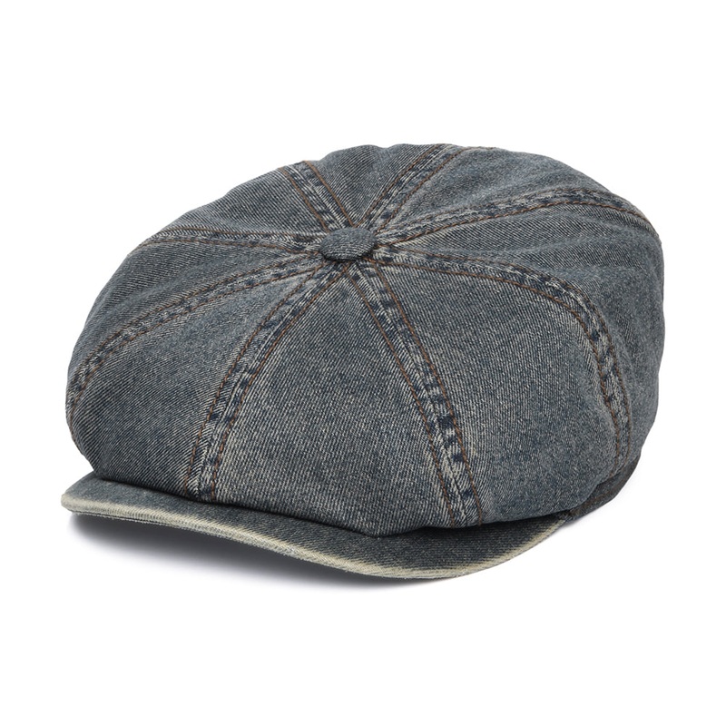 Stetson Hatteras Denim Newsboy Cap – Washed Blue 55
