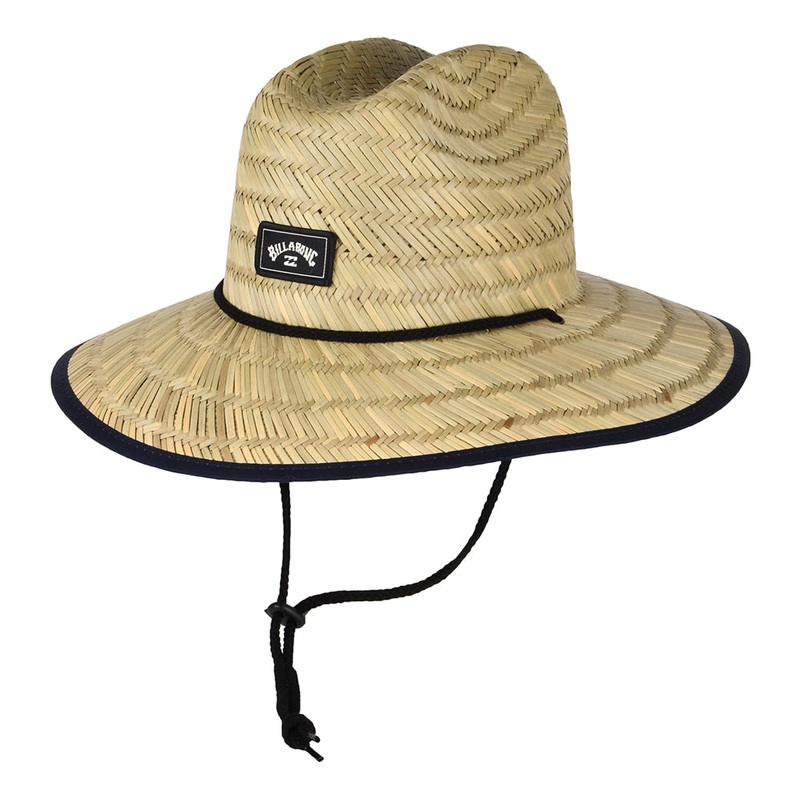 Billabong Hats Tides Print Seagrass Straw Lifeguard Hat – Natural-Navy 1-Size