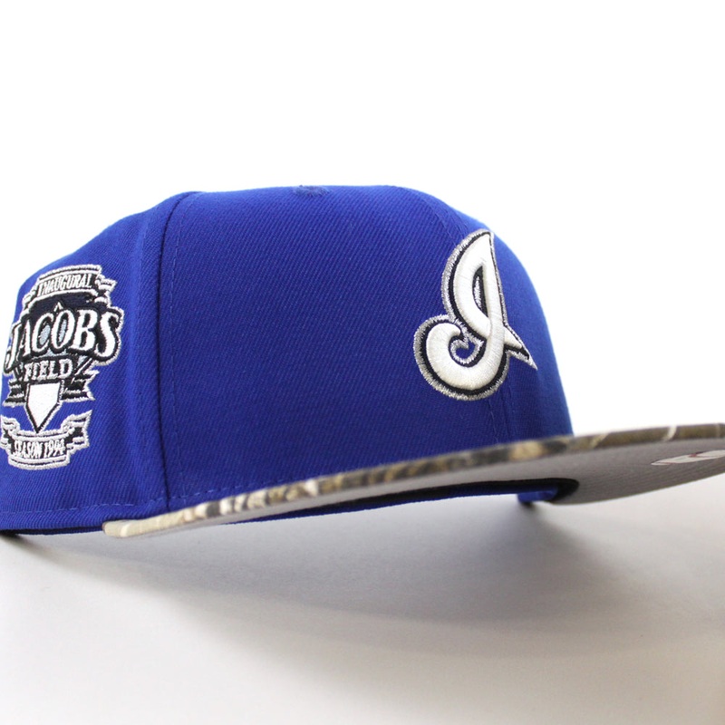 Cleveland Indians Jacobs Field New Era 59Fifty Fitted Hat (Majestic Blue RealTree Camo Gray Under Brim) 7