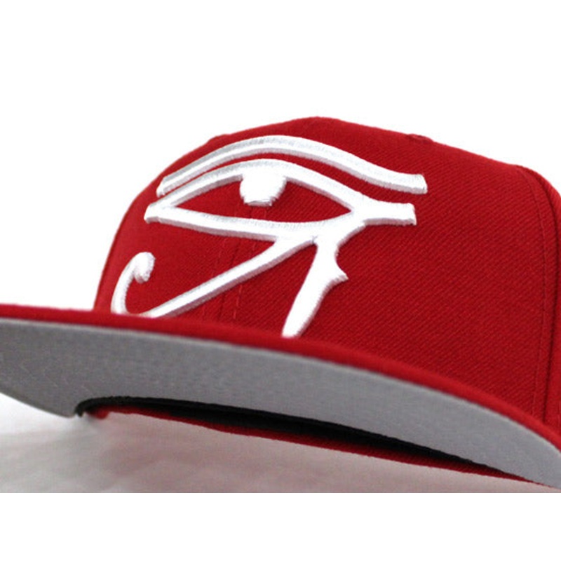 Eye of Horus New Era 59Fifty Fitted Hats (Red White Gray Under Brim) 7