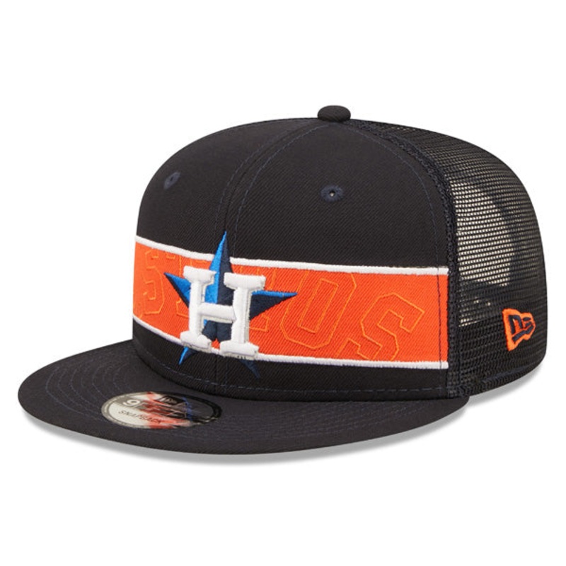 Houston Astros New Era MLB TONAL BAND TRUCKER 9FIFTY Snapback Hat – Navy/Orange