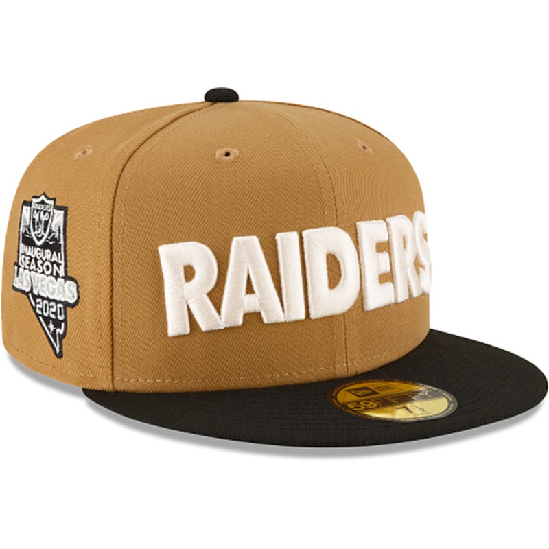 New Era Las Vegas Raiders Ivory Wheat 2023 59FIFTY Fitted Hat