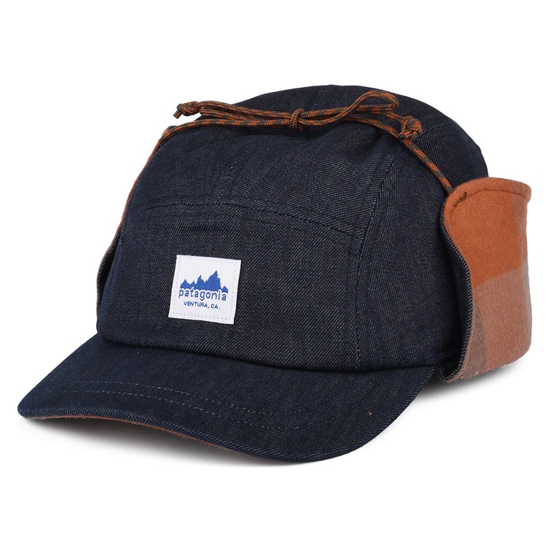 Patagonia Hats Range 5 Panel Cap With Earflaps – Denim-Brown S