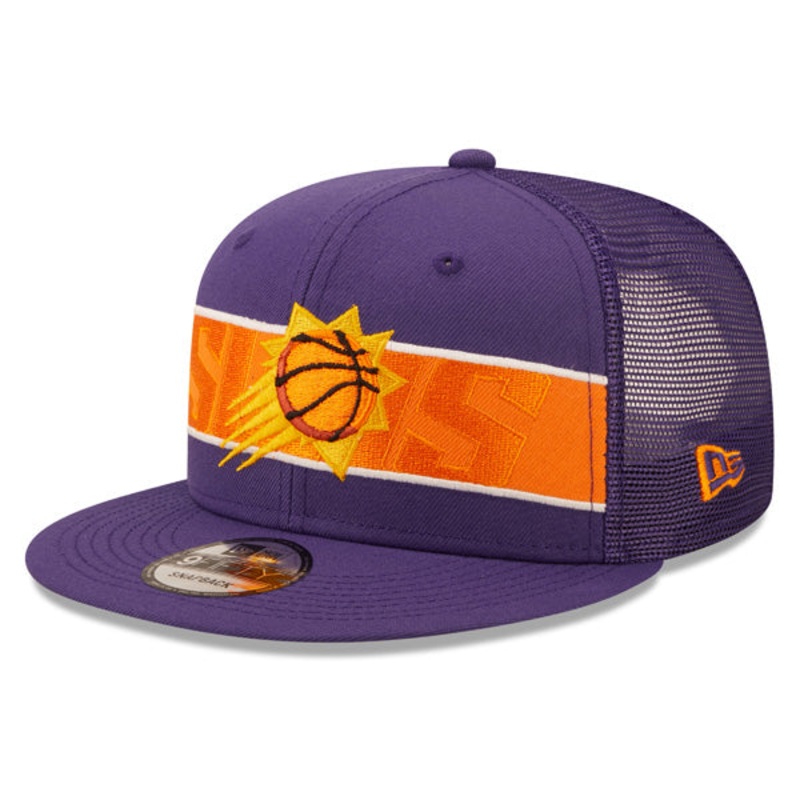 Phoenix Suns New Era NBA TONAL BAND TRUCKER 9FIFTY Snapback Hat – Purple/Orange