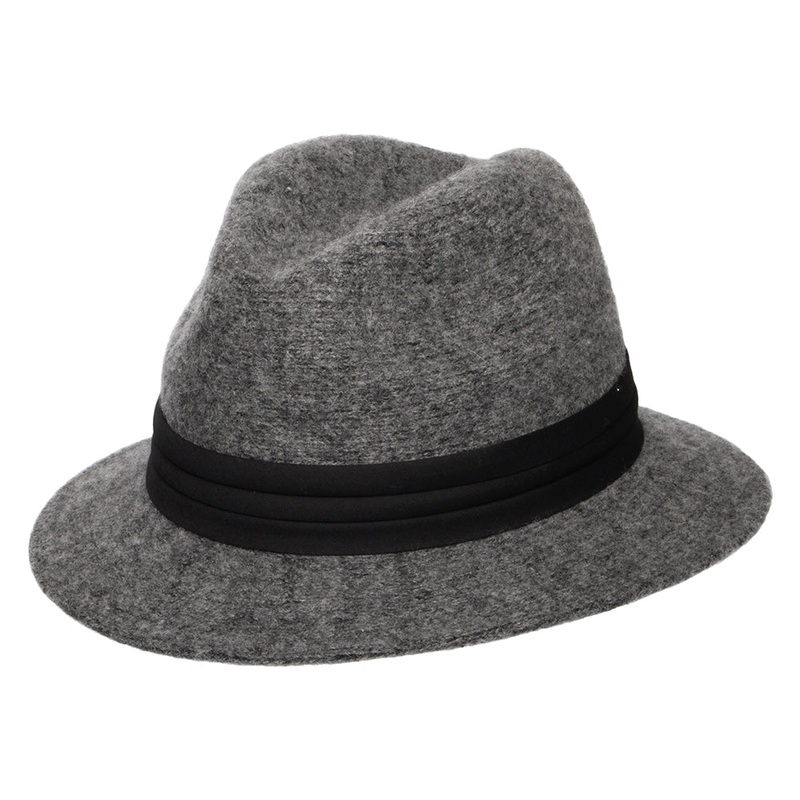 Scala Hats India Angora Blend Packable Fedora Hat – Charcoal 1-Size