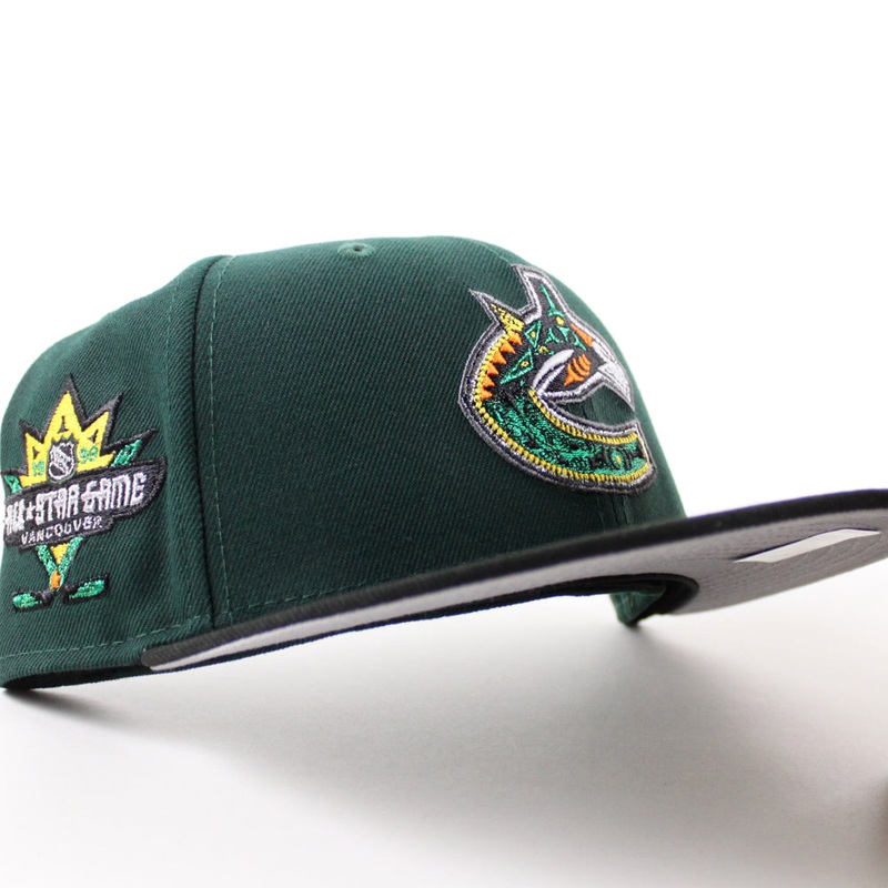 Vancouver Canucks 1998 All Star Game New Era 59Fifty Fitted Hat (Green Black Gray Under brim) 7
