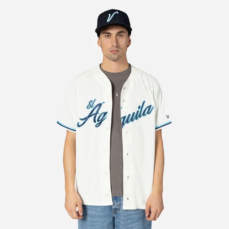 Veracruz Aguilas Mexico LMB On Field Cream On-Field Jersey XS-S