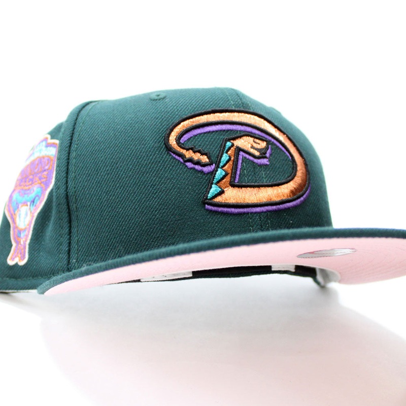 Arizona Diamondbacks 1998 INAUGURAL SEASON New Era 59Fifty Fitted Hat (D Logo green pink Under Brim) 7
