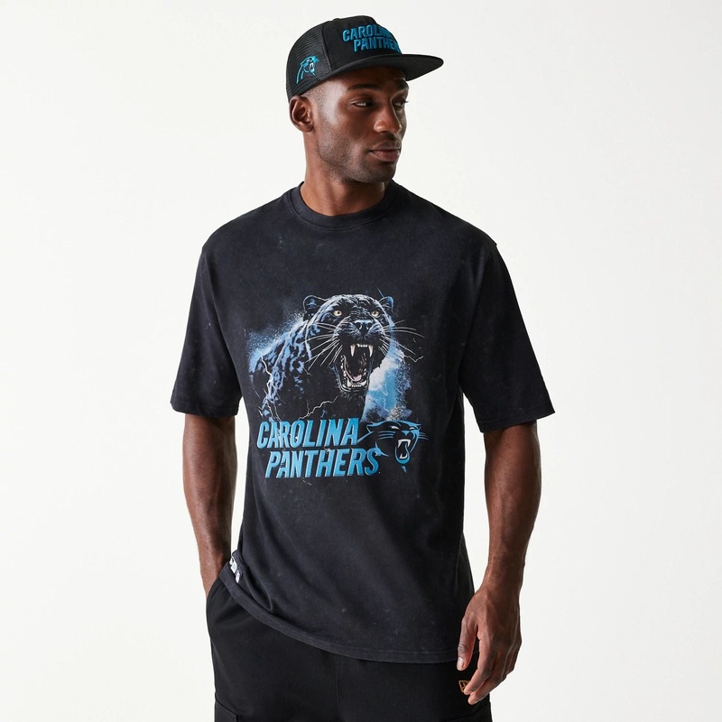 Carolina Panthers NFL Games Premium Apparel Black Oversized T-Shirt XS