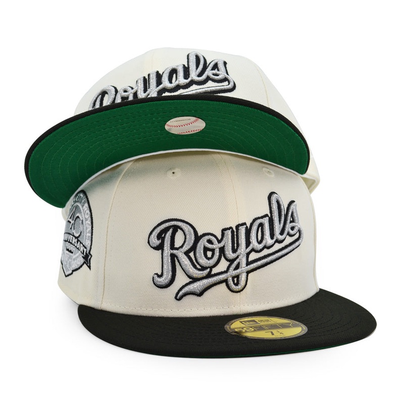 Kansas City Royals 40th ANNIVERSARY Exclusive New Era 59Fifty Fitted Hat – Chrome/Black 6 7/8