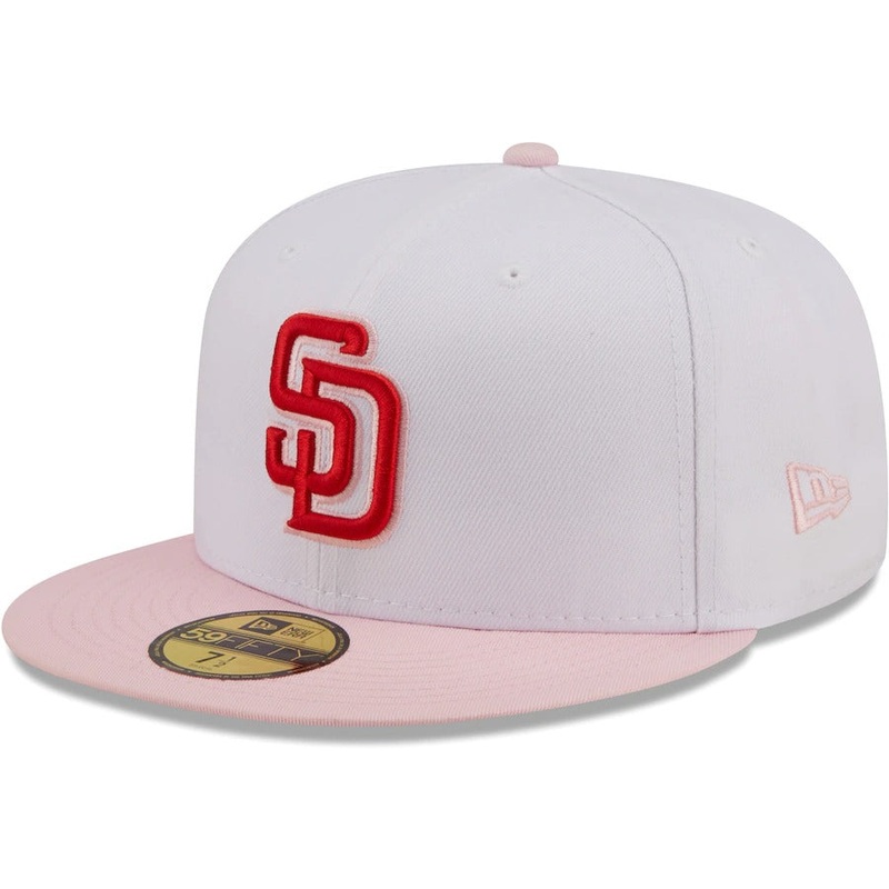 New Era San Diego Padres White/Pink Scarlet Undervisor 59FIFTY Fitted Hat
