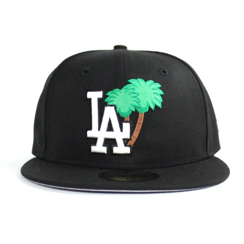 Palm Tree Los Angeles Dodgers New Era 59Fifty Fitted Hat (Black Gray Under Brim) 7