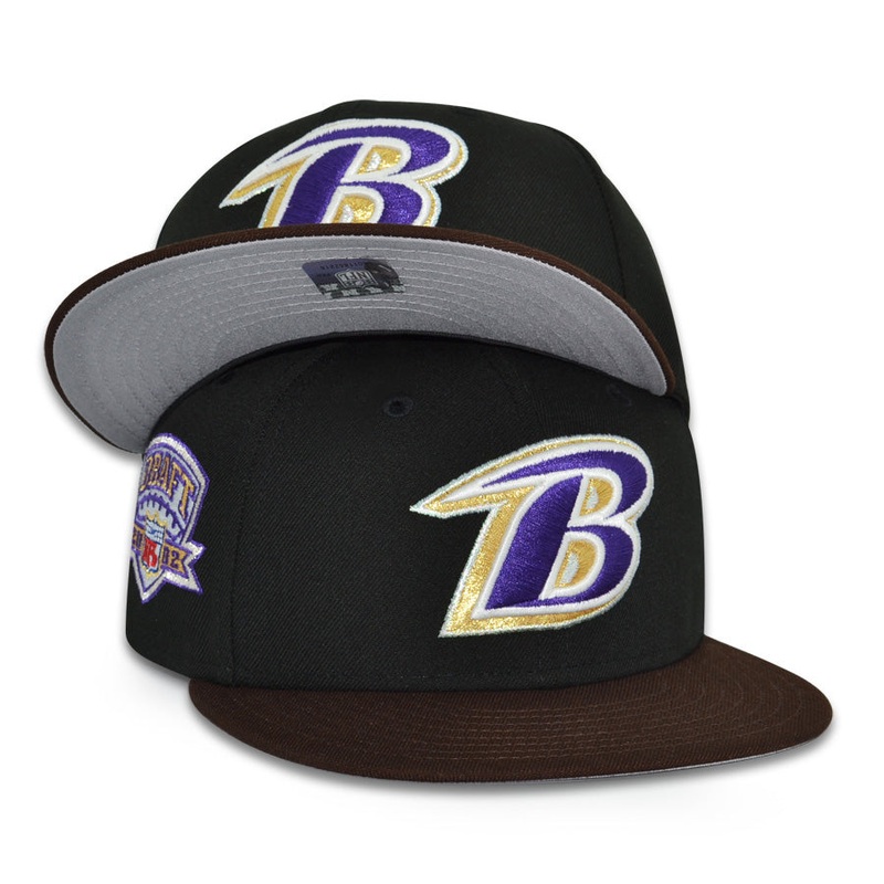 Baltimore Ravens “BALL HAWK” Exclusive New Era 59Fifty Fitted Hat – Black/Burntwood 6 7/8