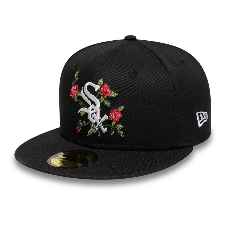 Chicago White Sox MLB Floral Black 59FIFTY Fitted Cap 6 7/8