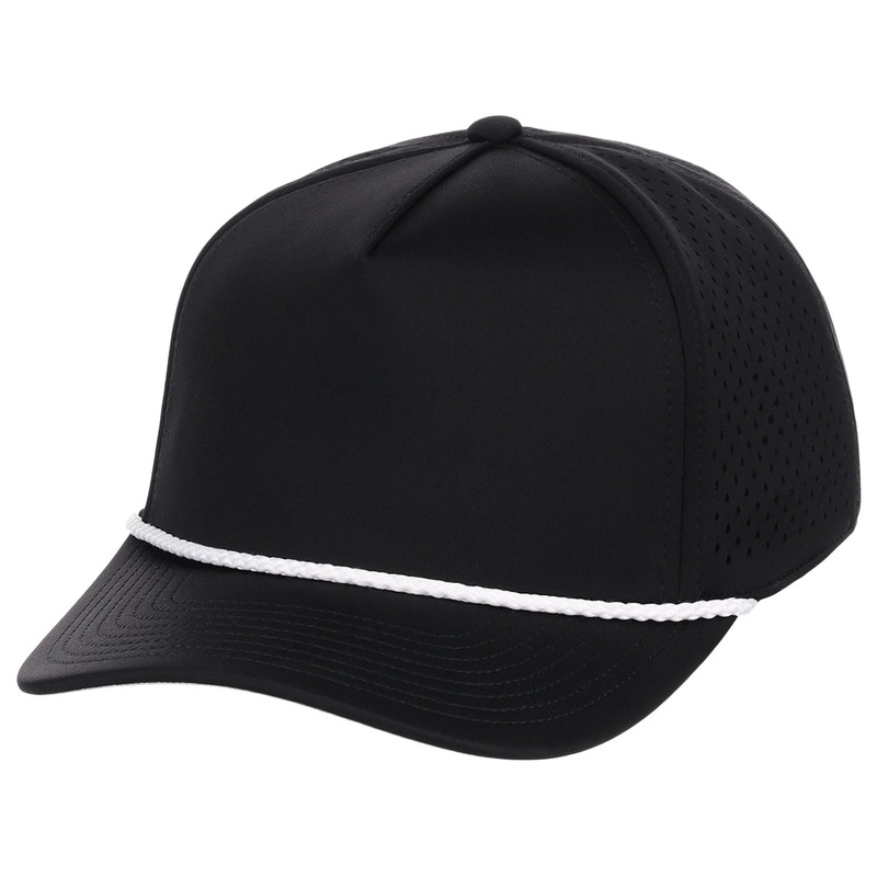 Crowns By Lids Rope 5-Panel Tech Cap – Black Adjustable