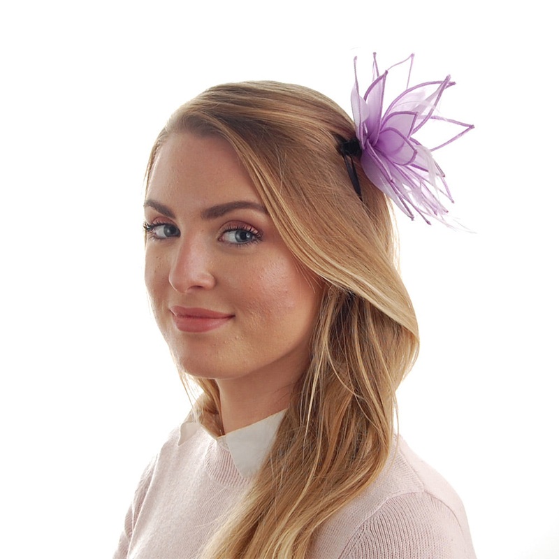 Failsworth Hats Organza Clip-On Lily Fascinator – Lilac 1-Size