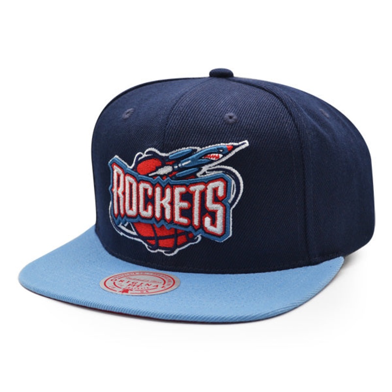 Houston Rockets Mitchell & Ness CLASSIC 2Tone Snapback Hat – Navy/Sky